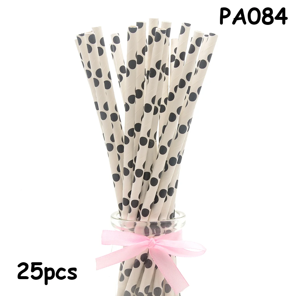 PA084 25pcs Drinking Paper Straws Gold Heart Star Stripe Paper Straws For Birthday Baby Shower Decoration Gift Party Event Supplies - Цвет: PA084