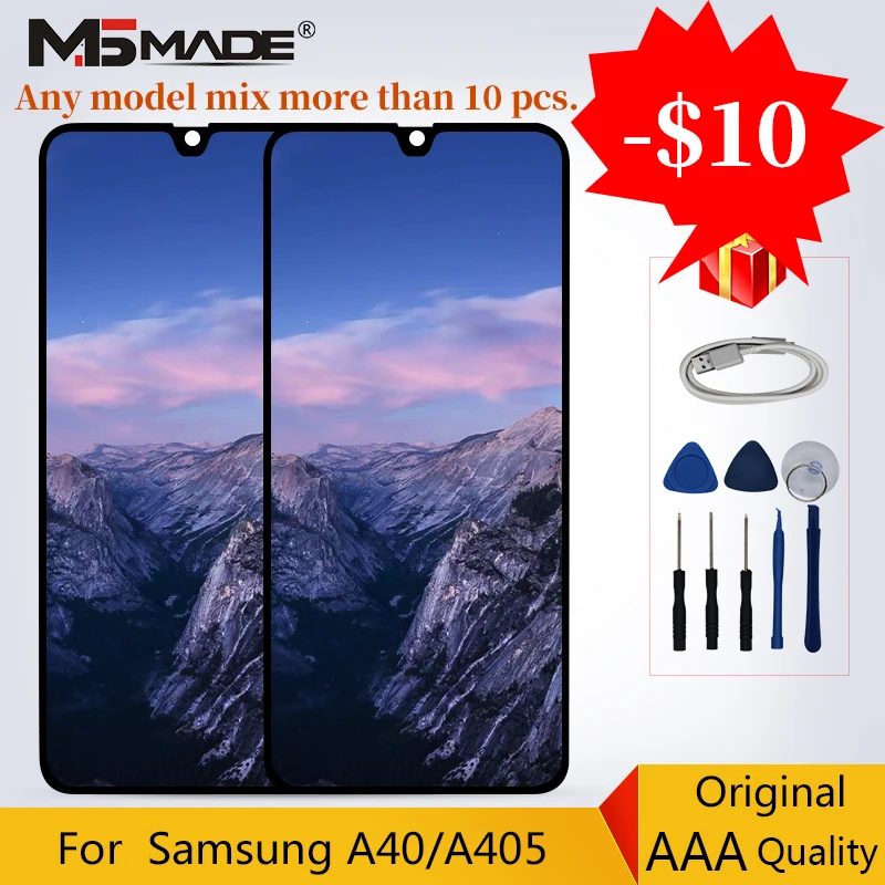 ЖК-дисплей s для samsung Galaxy A40 SM-A405F A405 A405F, ЖК-дисплей и сенсорный экран, дигитайзер, запасные части для сборки