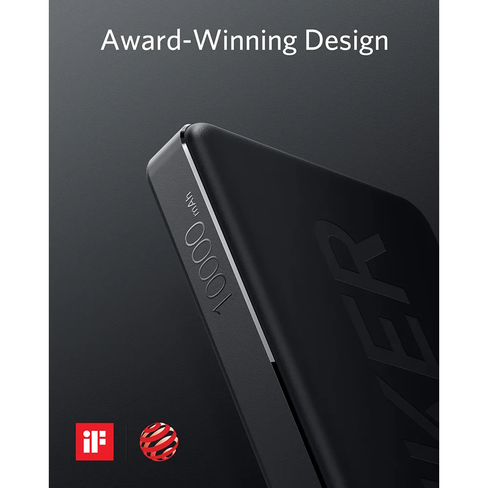 Anker power Core II Slim 10000 ультра тонкий внешний аккумулятор мощность IQ 2 0 (выход до 18 Вт)