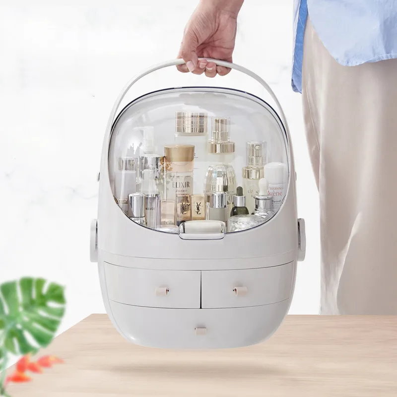 Милый пластиковый косметический ящик органайзер для макияжа контейнер хранения