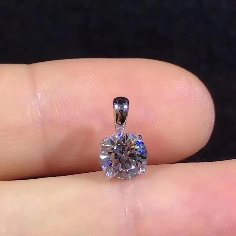 Круглые серебряные подвески из муассанита с изображением стихов еврей 1ct D VVS Роскошные подвески из муассанита Weding для женщин