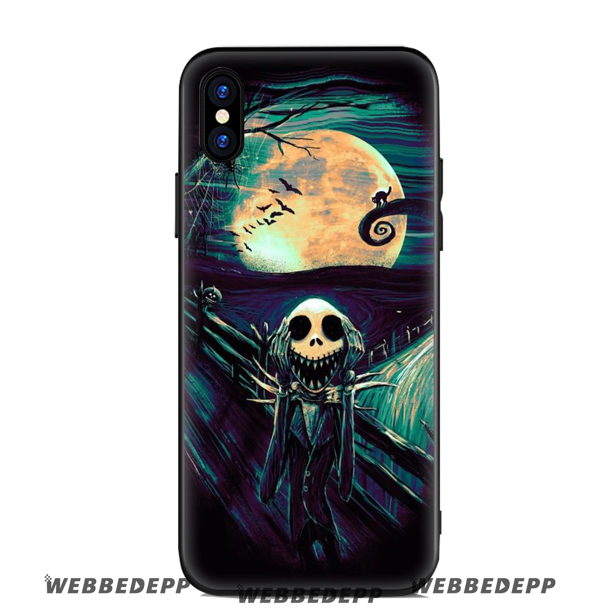 WEBBEDEPP Jack Skellington Soft Silicone Case for Apple iPhone 11 Pro Xr Xs Max X or 10 8 7 6 6S Plus 5 5S SE TPU |