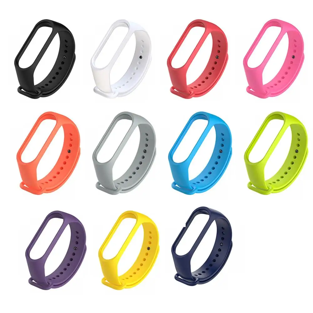 Силиконовый ремешок Mi Band 4 цветные ремешки для Xiaomi сменный смарт браслета
