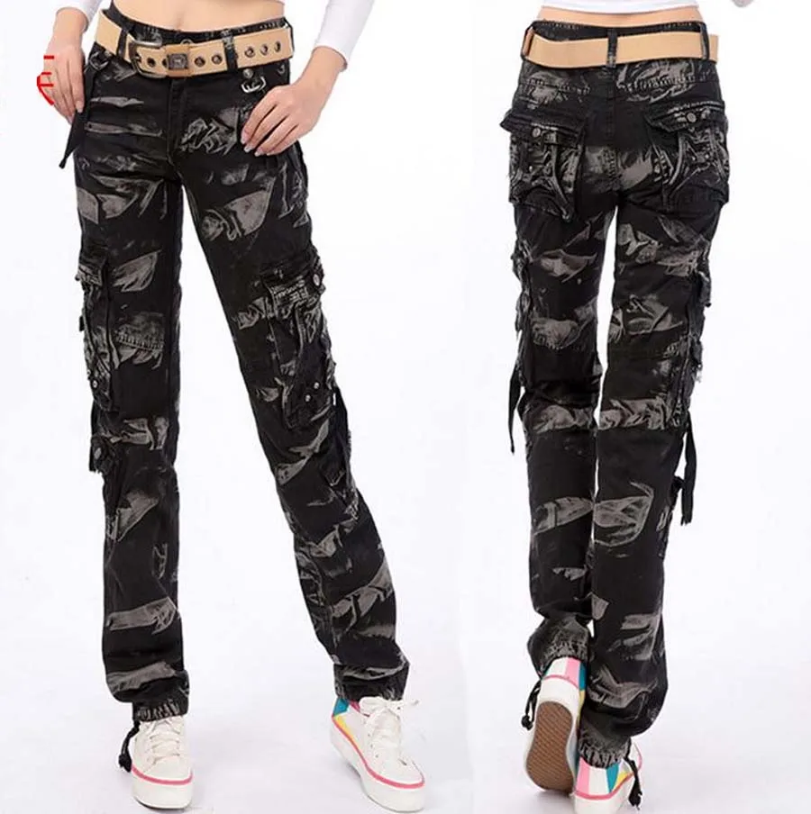 

Autumn Fashion Full Pants Women Casual Loose jogger cargo pants Woman army camouflage Overalls trousers plus size