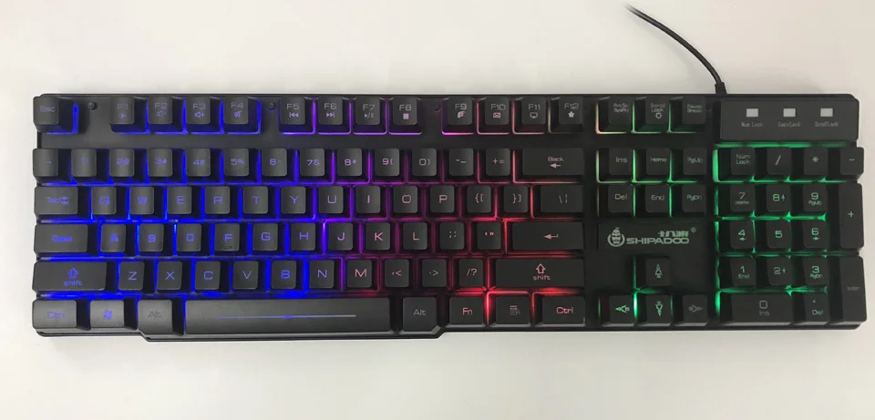 K500 USB Проводная игровая клавиатура стандарт 104 клавиш эргономичная мультимедийная клавиатура Радужная светодиодная подсветка с русской наклейкой