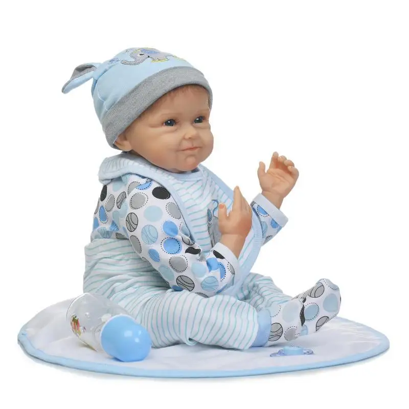 

22" Handmade Lifelike Reborn Dolls Silicone Vinyl Baby Boy Doll + Gift Pacifier