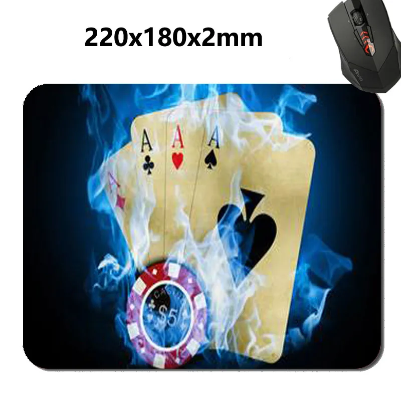 Популярный Профессиональный быстрый размер печати 220*180*2 мм Poker анти-Противоскользящий мышь коврик модные тонкие прокладки коврик для мыши - Цвет: 29X25CM