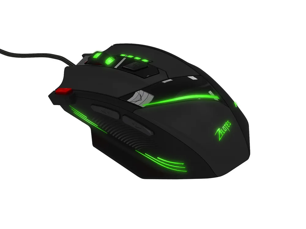 ZELOTES T-60, 7200 dpi, Профессиональная USB Проводная оптическая 7 кнопок игровая мышь для компьютера, ПК, ноутбука, игры# ZS