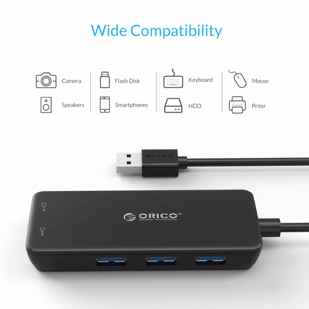 ORICO H3TS U3 Многофункциональный 3 порта USB 0 концентратор с SD/TF кард ридер карты памяти