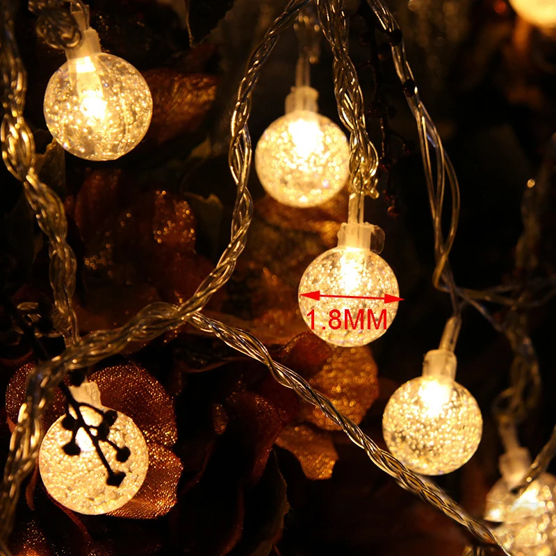 Праздничные огни шар пузырь хрустальный Светодиодная гирлянда AC/на батарейках