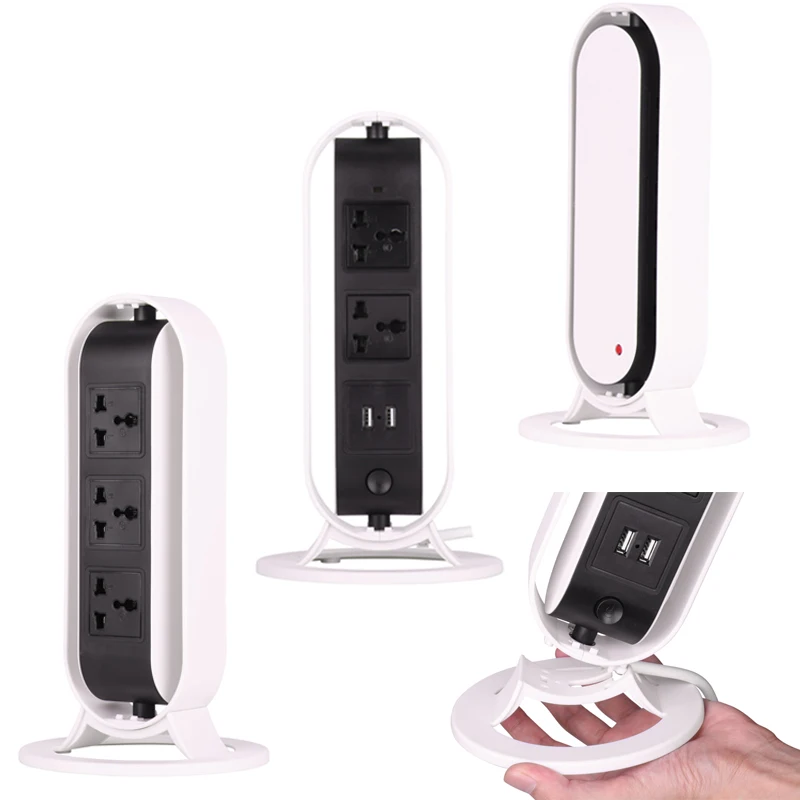 USB вращающийся вертикальный сетевой фильтр с разъемом 5AC 2USB 2 м съемный кабель