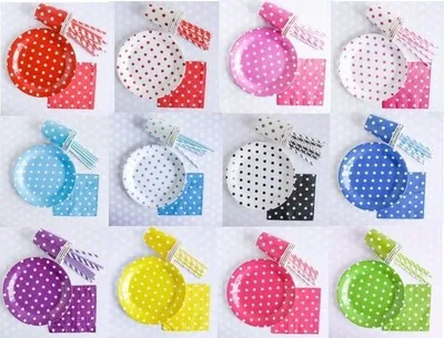 69 шт. цветная тема в горошек детский душ бумажные тарелки детские салфетки