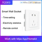 Умная настенная розетка Aqara ZigBee, Беспроводная розетка Mijia, выключатель, работает с приложением Mi Home