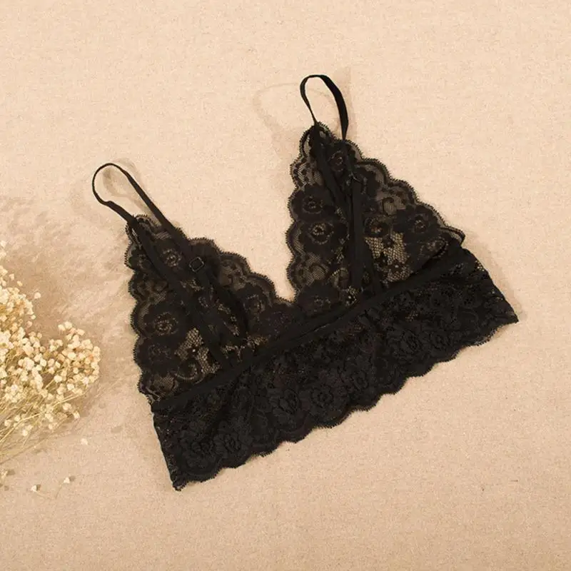 Сексуальный женский кружевной бюстгальтер вязаный крючком перспективное нижнее