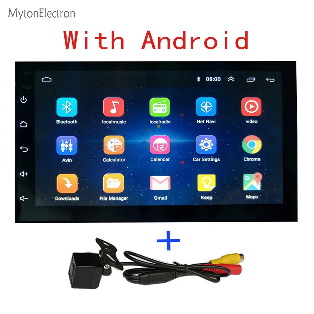Android P and Cam 4D 2 Din Android Радио Bluetooth gps навигация Wifi навигатор 1024*600 Настольный автомобильный мультимедийный плеер заднего вида резервная парковочная камера - Цвет: Android P and Cam 4D
