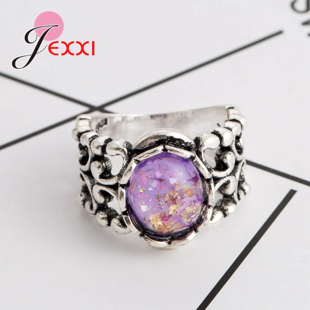 Высококачественные круглые обручальные кольца с фиолетовым огненным опалом для