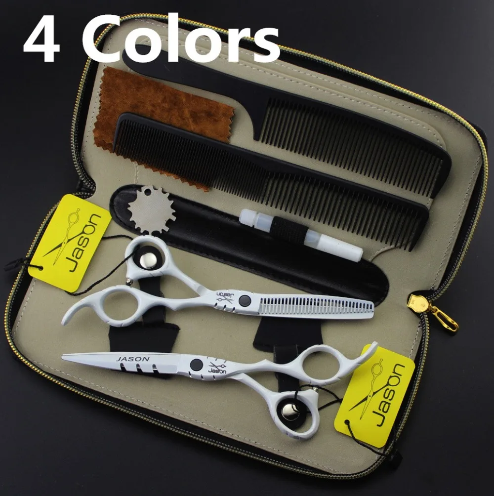 346# 4Pcs Suit Hairdressing Scissors 5.5'' 16cm Black White Brand Jason JP 440C Cutting Scissors Thinning Shears Hair Scissors
346# 4Pcs Suit Hairdressing Scissors 5.5'' 16cm Black White Brand Jason JP 440C Cutting Scissors Thinning Shears Hair Scissors