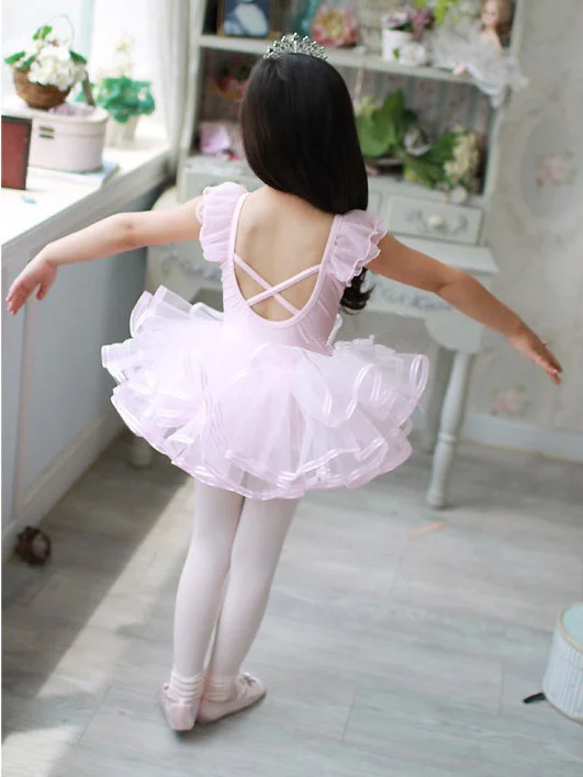 

Pink/Yellow Ballet Tutu Dress Girls Gymnastics Leotard Dancewear Ballet Clothes Children Ballerina Costume Discount Ballet Tutus