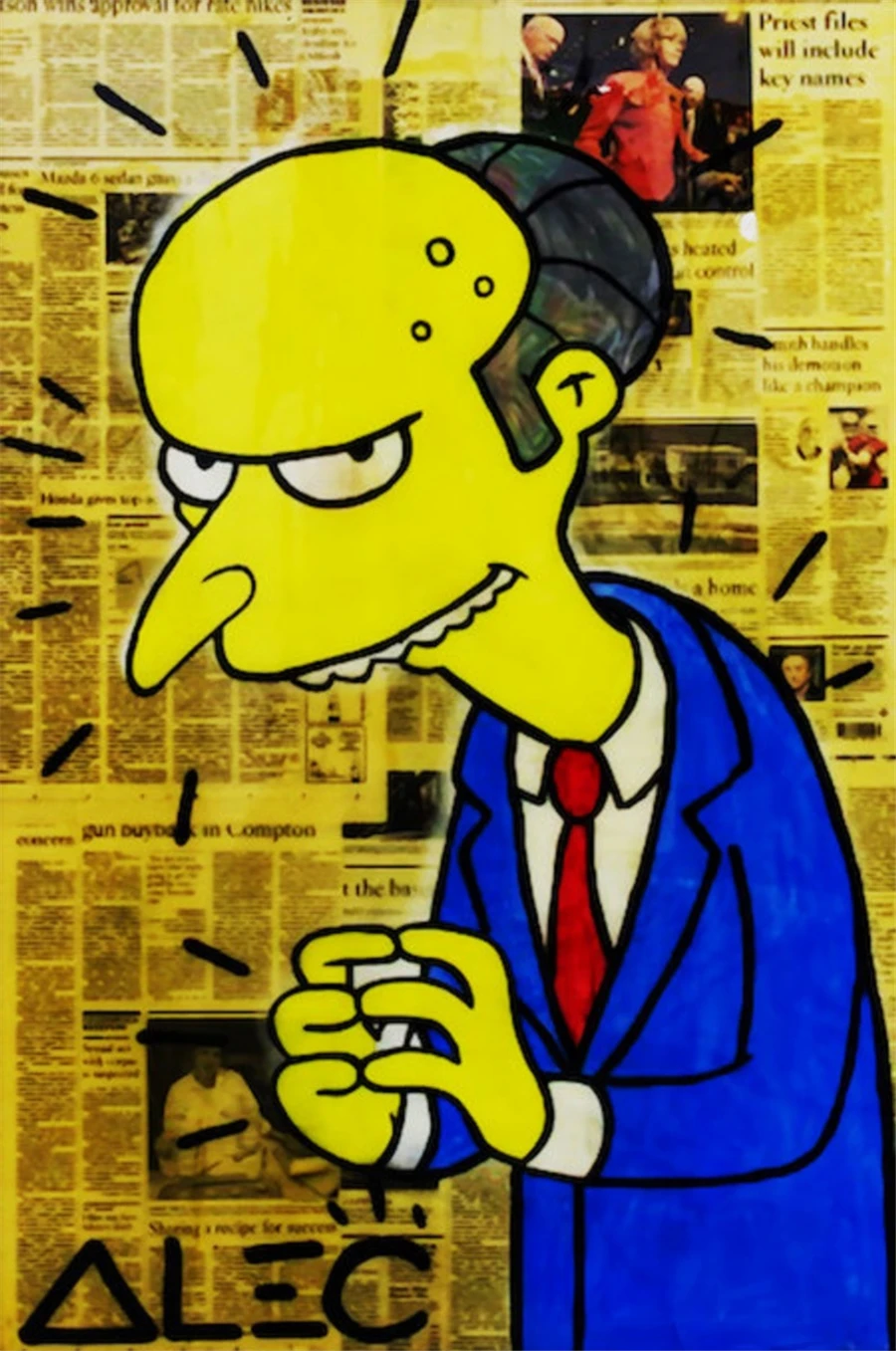 Настенный художественный холст Alec Monopolys Mr Burns Simpsons HD с печатью постера