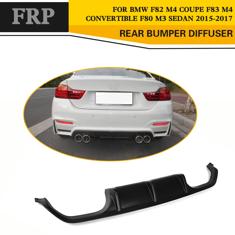 Черный автомобиль FRP диффузор губа на задний бампер для BMW F80 M3 F82 M4 2014 2015 2016 2017|rear