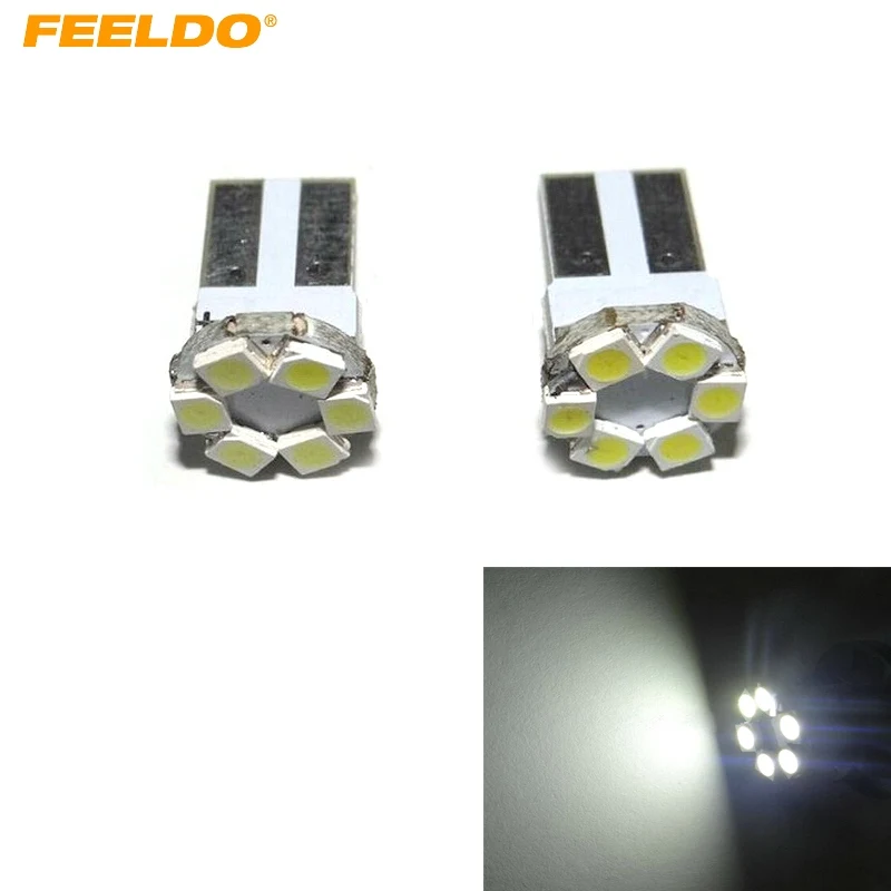 4 шт. Power Car Auto T10 W5W 194 168 1206 6 SMD клиновидные светодиодные лампочки DC12V белый # FD 3694|car