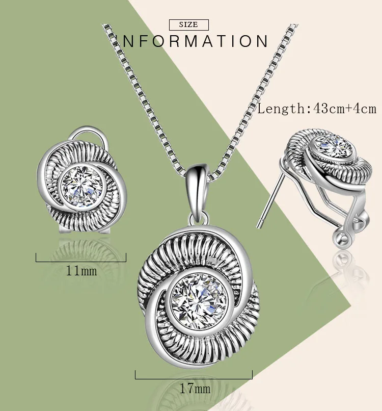 Mytys винт круглый кулон ожерелье серьги Ювелирные наборы для женщин Кристалл