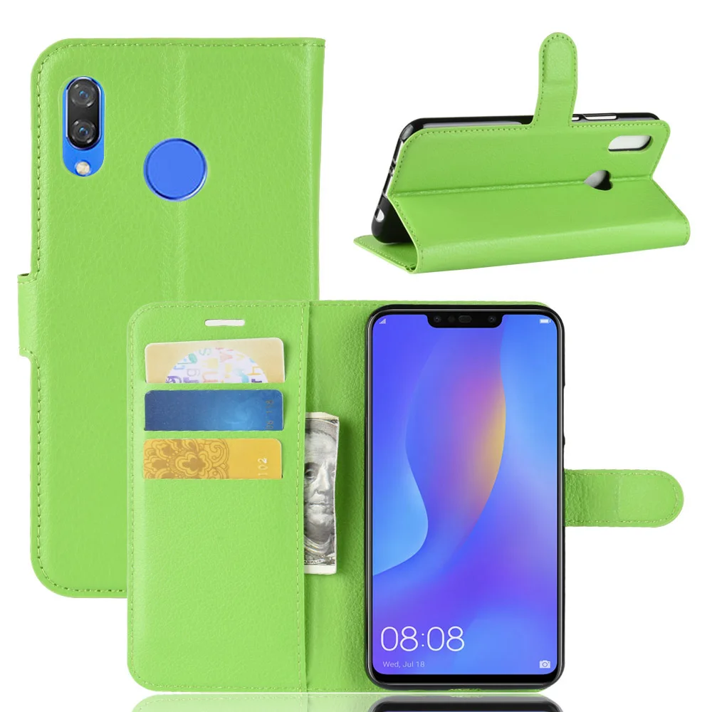 Для Huawei P Smart плюс Psmart + чехол INE LX1 LX2 6 3 дюймов nova 3i Личи портмоне с откидной крышкой