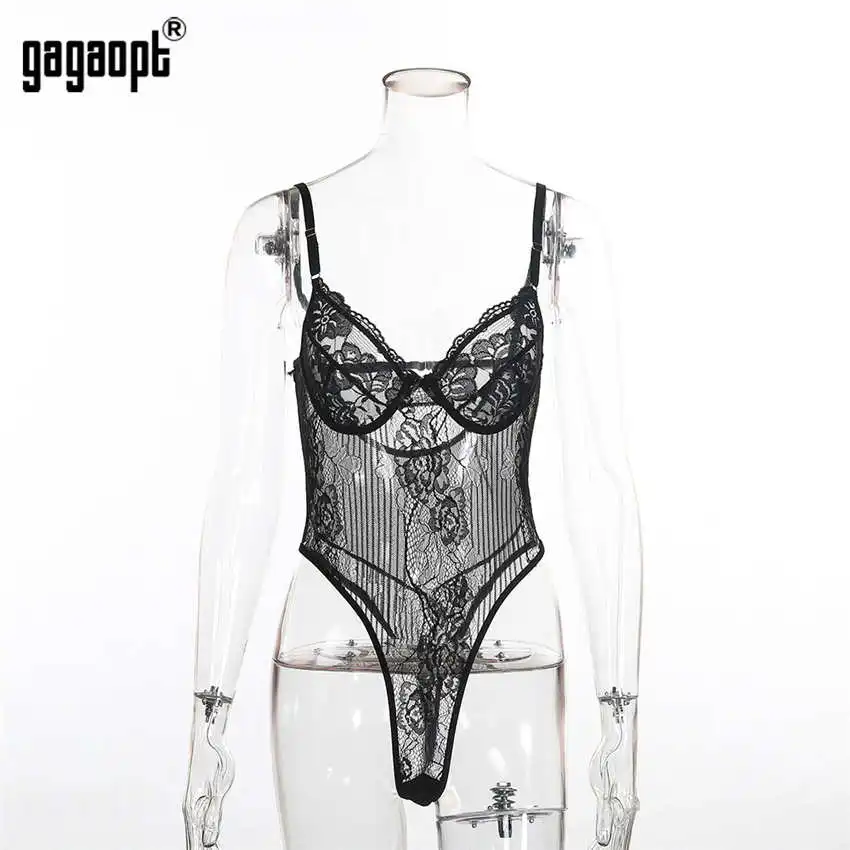 Черный Gagaopt Весна 16 цветов Кружевное боди для женщин Цветочная вышивка галстук бабочка выдалбливают сексуальное боди комбинезон комбинезоны Вечерние платье платье женское - Цвет: Черный