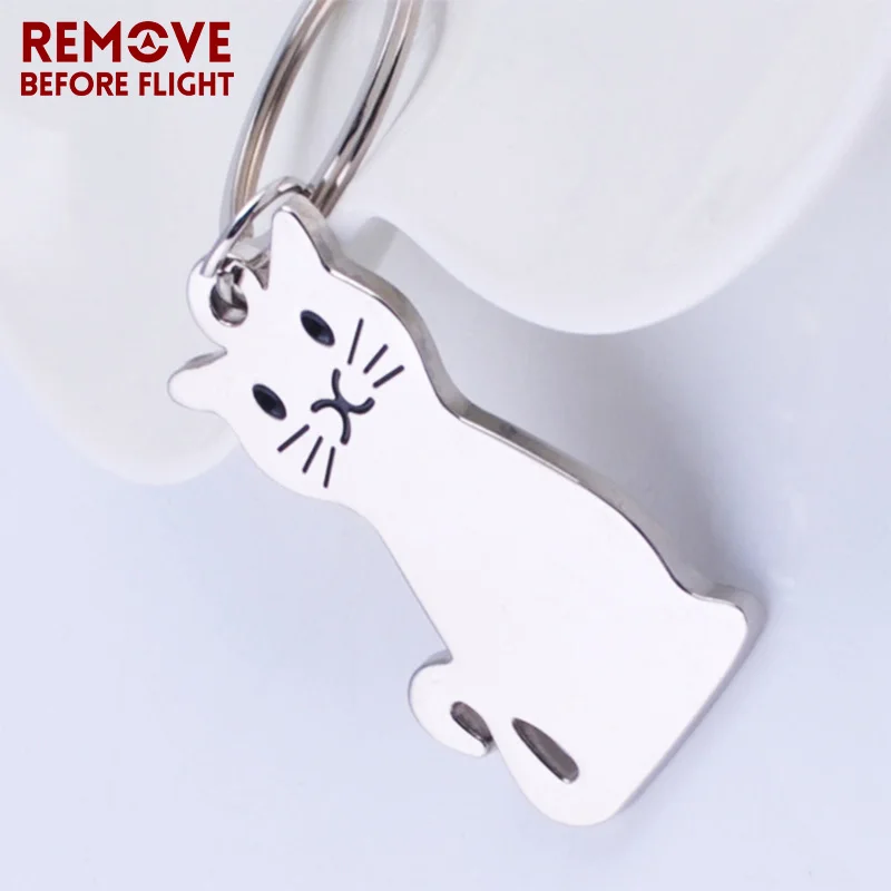 Wholesale Brand New Fashion Jewelry Lovely Kitty Shaped Creative Gifts Silver Color Key Chains for Kids Cat Ring 10 PCS/LOT | Украшения и
