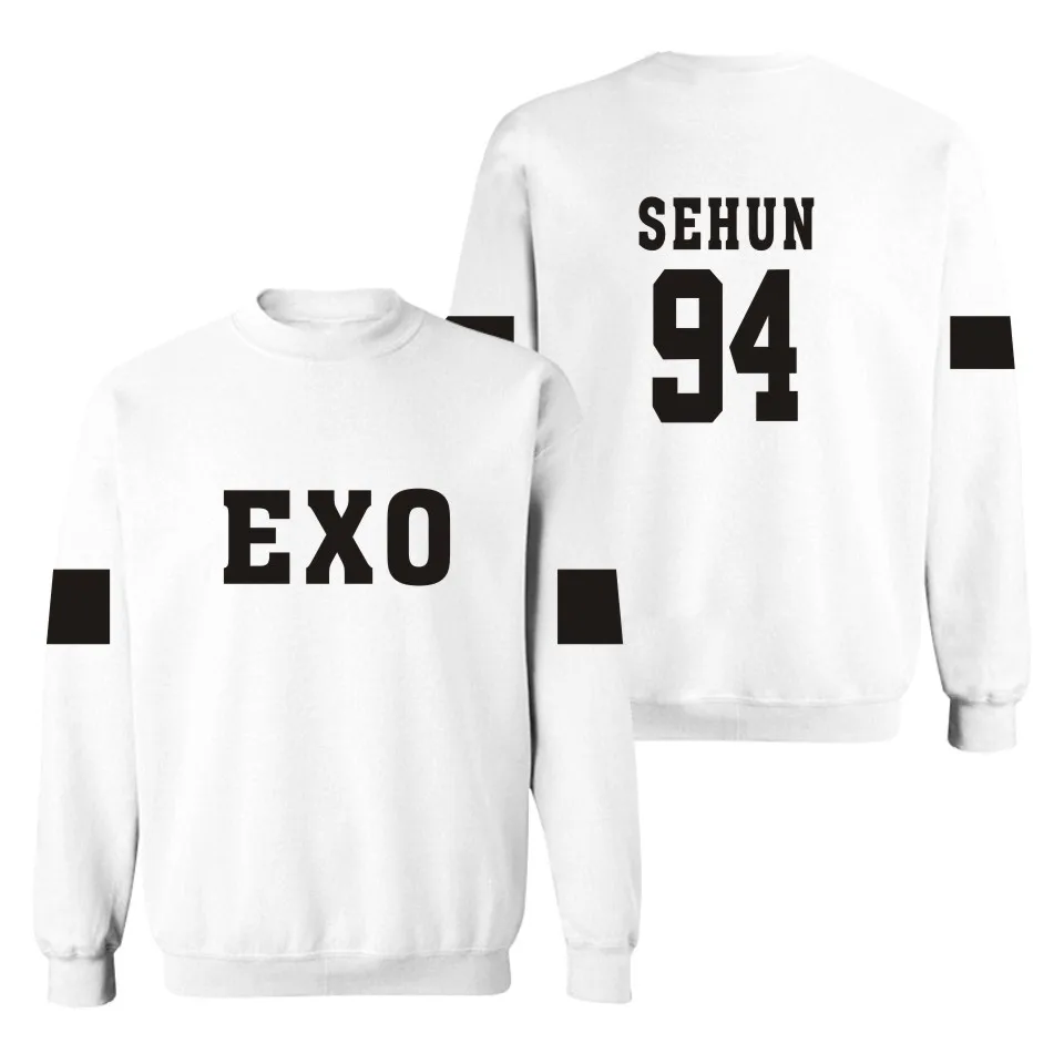 LUCKYFRIDAYF Kpop Exo женская кофта с капюшоном Толстовка Suho Sehun Luhan черная Осенняя Женская
