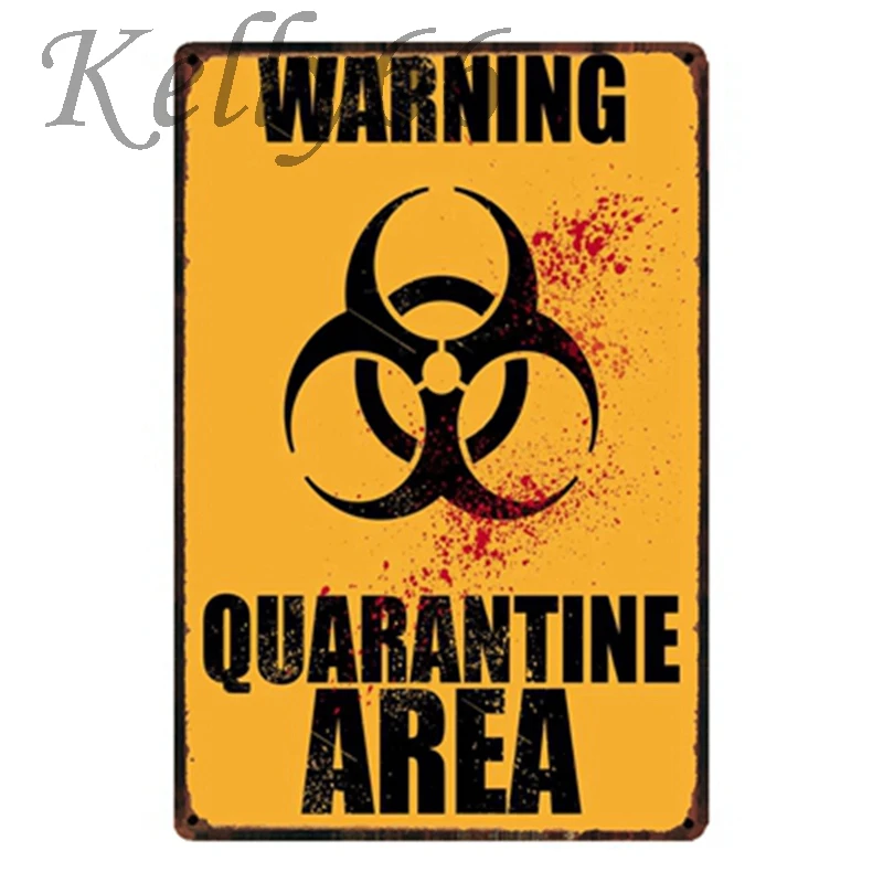 [Kelly66] Wanring Quarntine площадь Винтаж металлический знак олова плакат домашний Декор