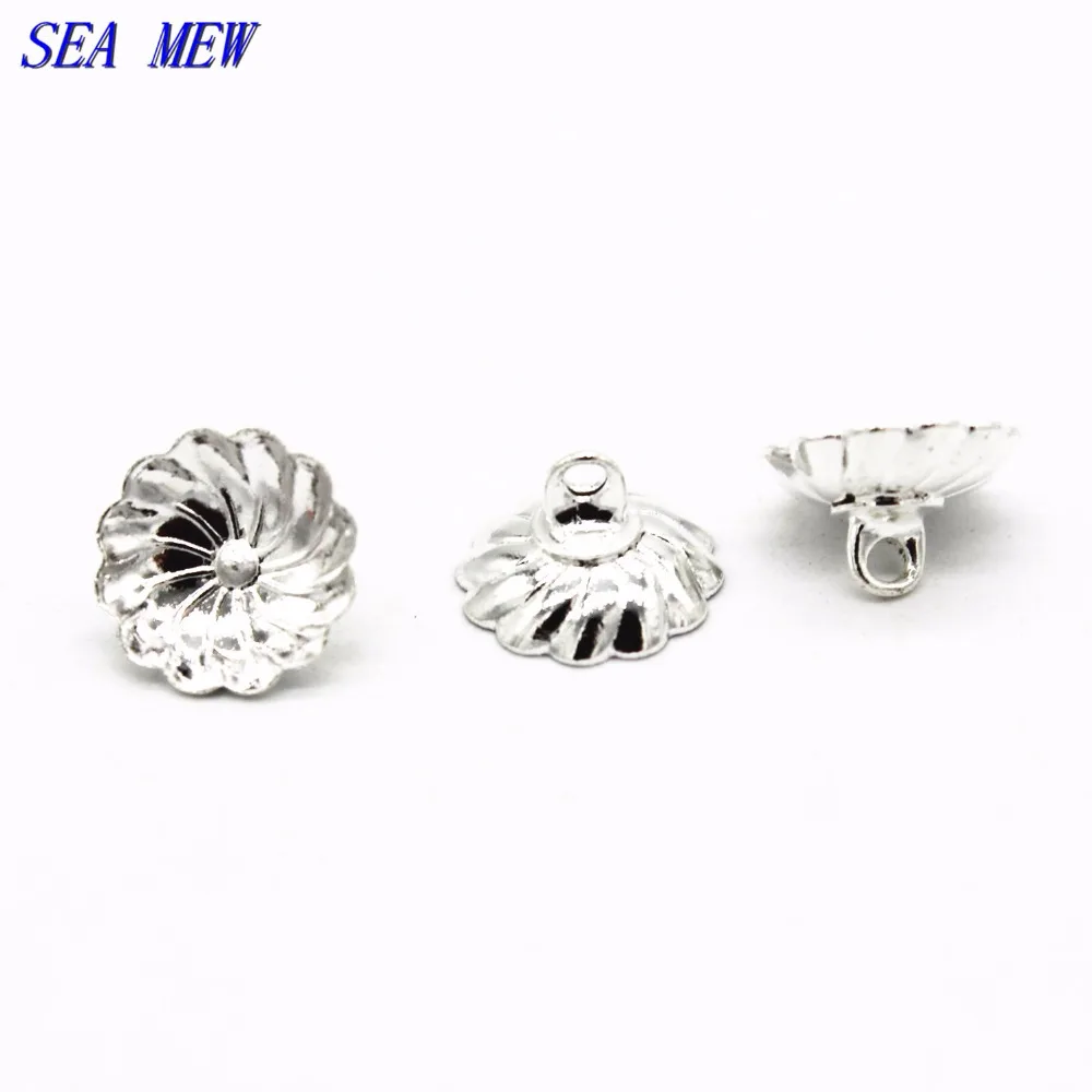 SEA MEW 100 шт медный 10 мм соединитель для подвески, колпачок для крышки шарика, застежка, античная бронза, серебро, золото, Шарм для изготовления ювелирных изделий
