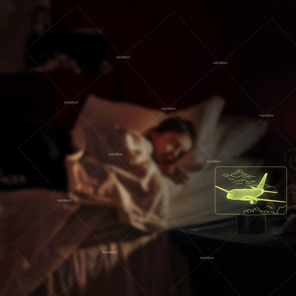 Самолет Триумф в небесах акриловые ночные светильники 7 Изменение цвета