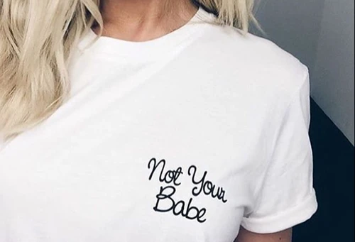 Женская футболка с надписью Not your Baby белая Повседневная летний сезон|casual tee|fashion