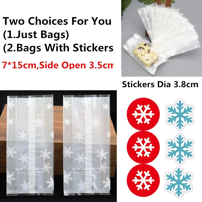 7x15cm White Snow LBSISI Life 100 шт. Сумочка для конфет сумки для печенья самостоятельно стоящая Рождественская вечеринка машина для украшения упаковки пищевых продуктов - Цвет: 7x15cm White Snow