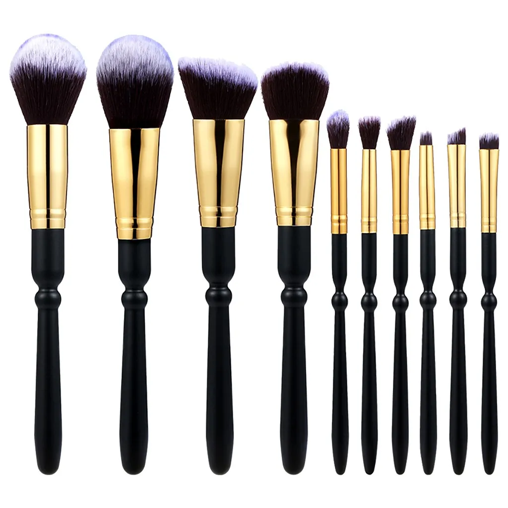 Набор кистей для макияжа Brochas Maquillaje Pinceis de maquiagem коричневый фон с деревянной