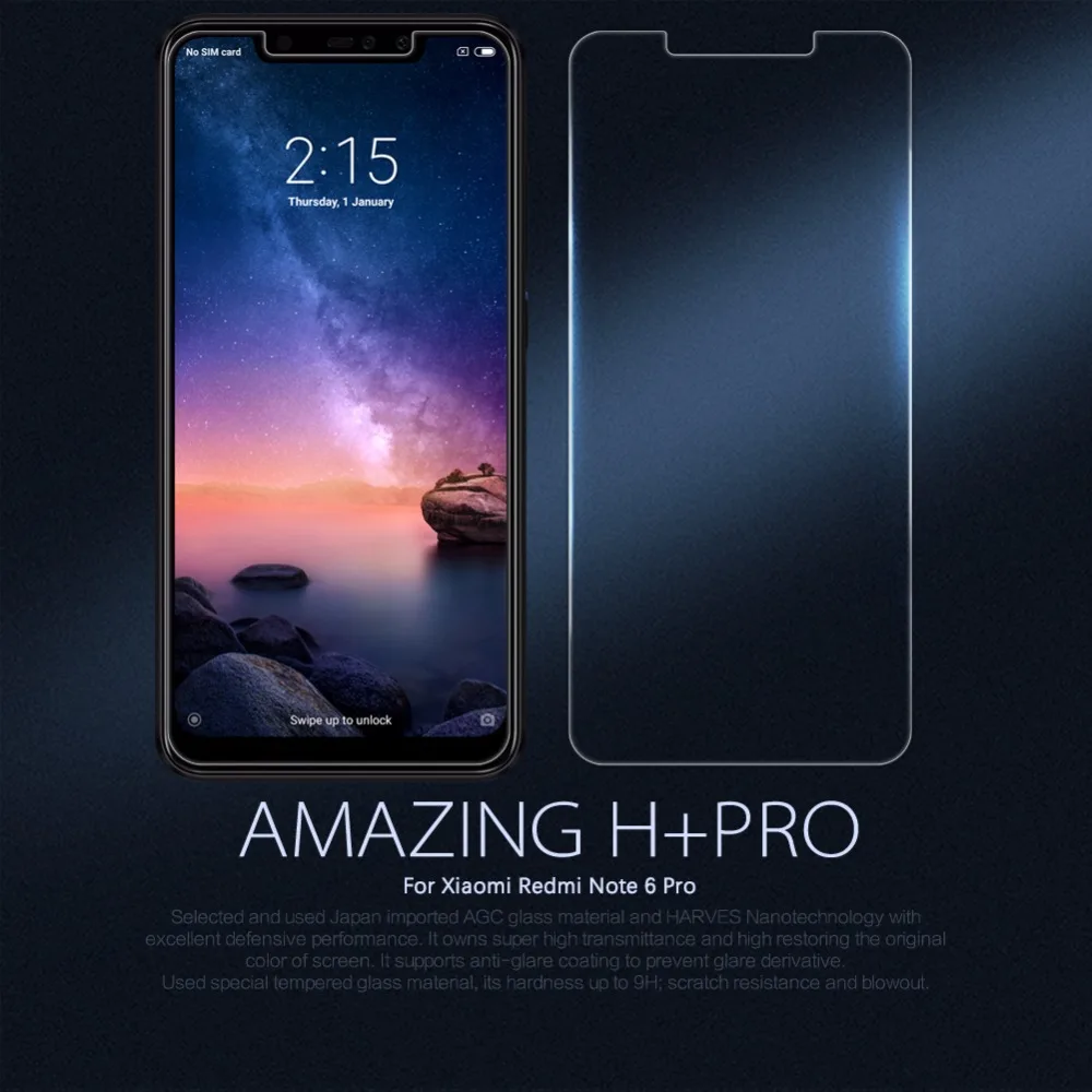 Xiaomi Redmi Note 6 Pro закаленное стекло Nillkin H Plus Pro прозрачная защитная пленка для Redmi Note 6 Pro глобальная версия экрана стекло
