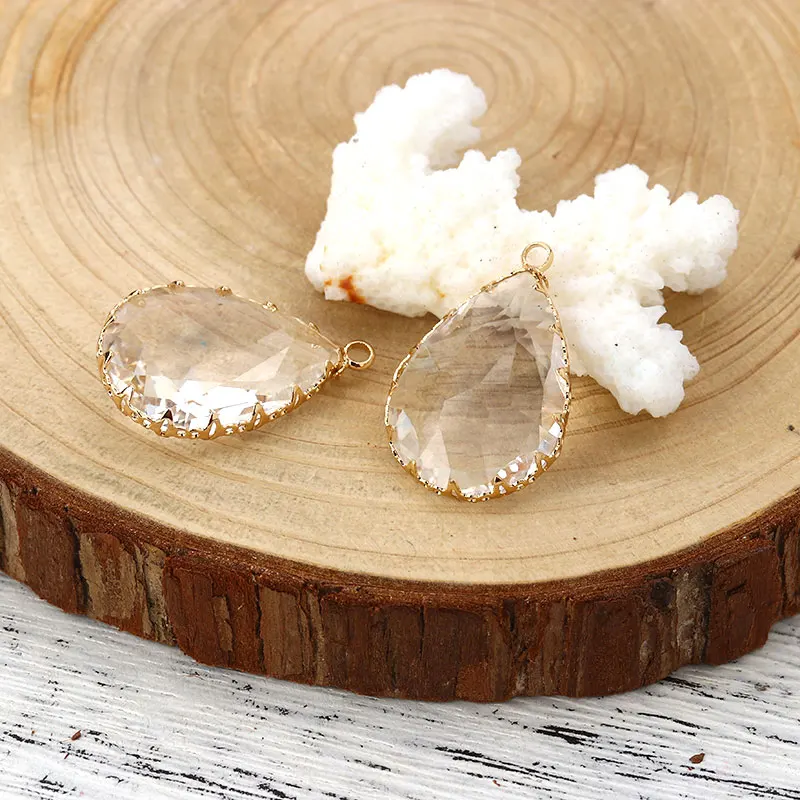 DoreenBeads медные и стеклянные подвески золотые прозрачные граненые красочные