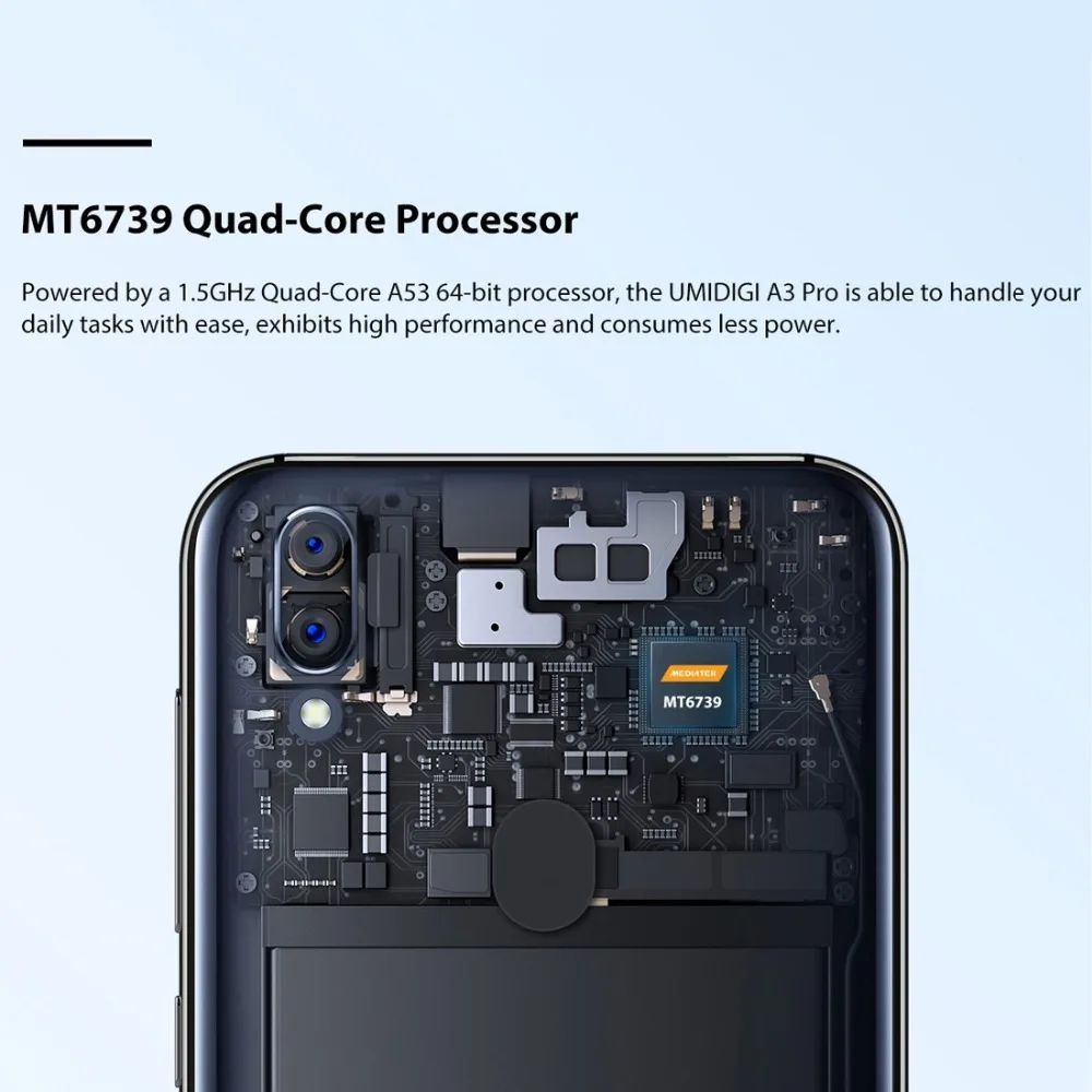 Мобильный телефон Umidigi A3 Pro 4G, Android 8,1, 3 Гб+ 32 ГБ, четырехъядерный, глобальная версия, смартфон, 12 Мп+ 5 МП, мобильный телефон с функцией распознавания лица