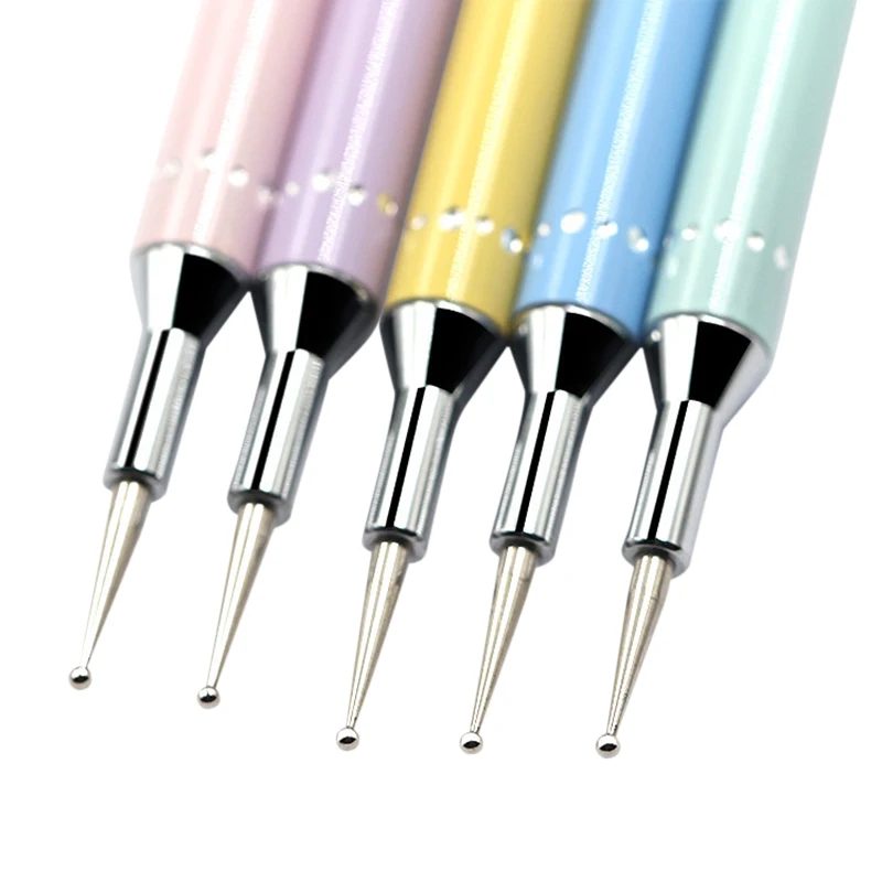 Dual-Ended Nail Art Dotting Pen Metal Handle Crystal Beads Picker Remover Manicure Tool 88 | Красота и здоровье