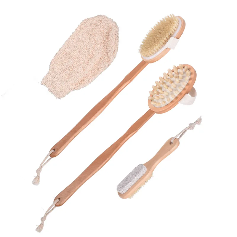 

Bath Body Brush Set Includes Natural Detox Facial Brush Long Handle Body Brush