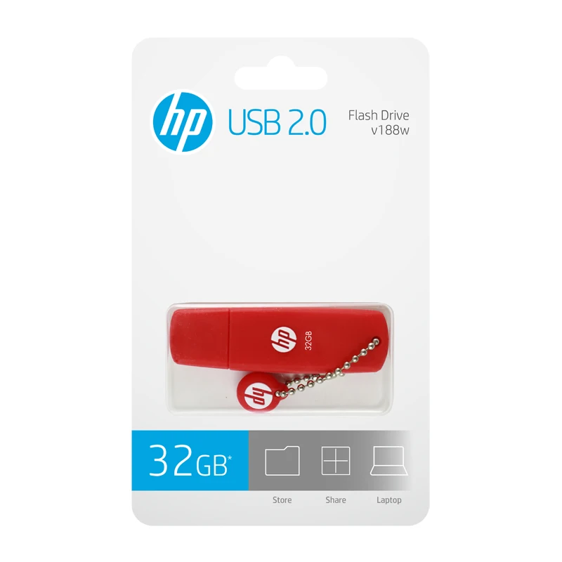 Оригинальный флешка флеш накопитель 32 Гб 16 hp V188W Новый Silicona Pendrive цветной