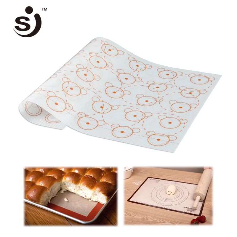 SJ бренд Коврик для выпечки с разлиновкой белый мультфильмы 29.5*42см Антипригарный