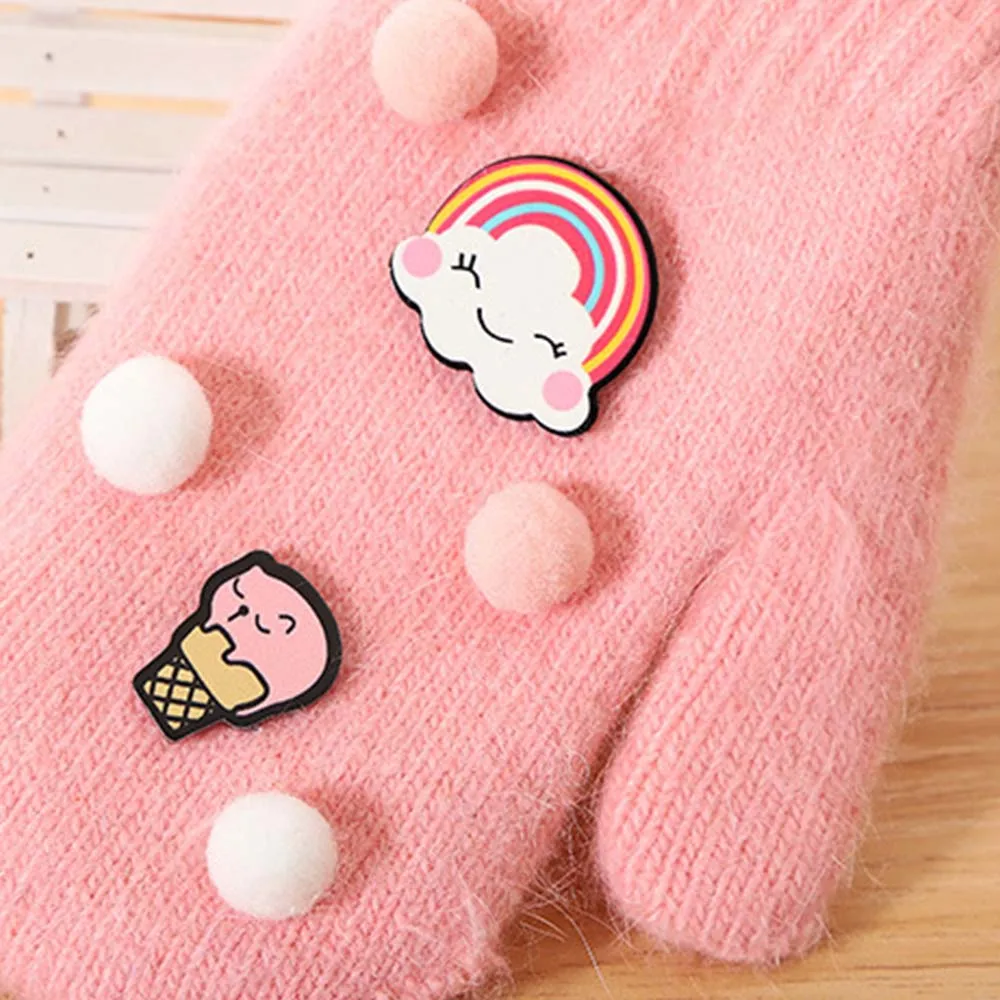 Зимние детские толстые теплые перчатки DIY мультфильм шаблон Новый стиль кроличьи