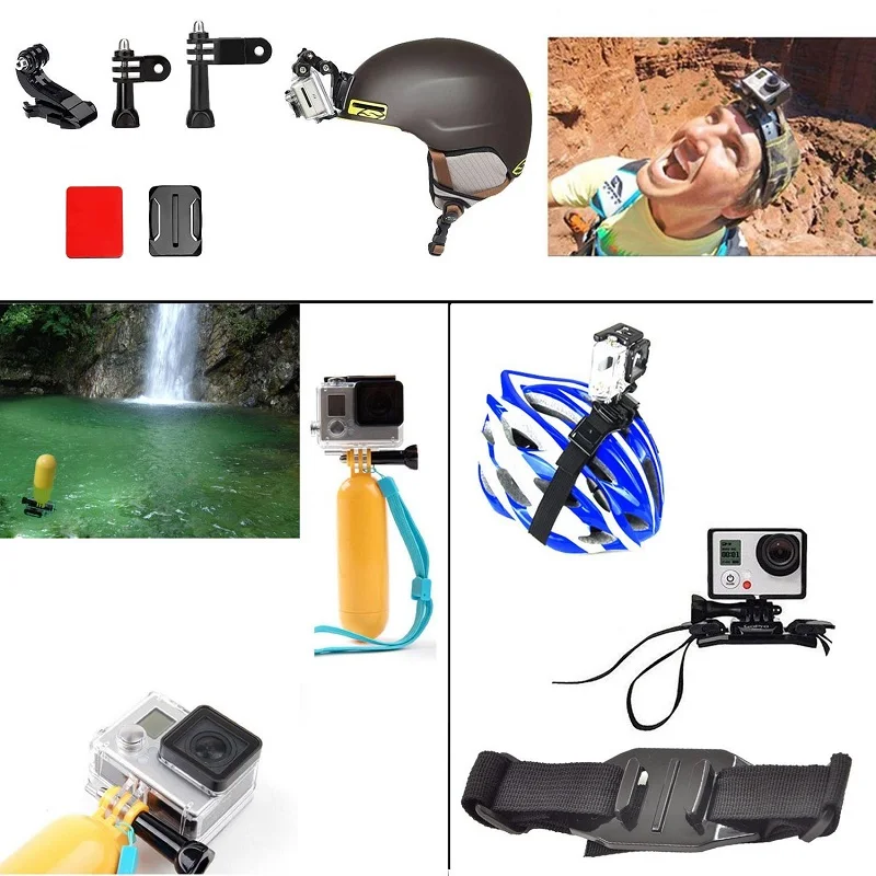 Для Gopro аксессуары для go pro комплект крепления GoPro Hero 5 4 3 + SJ4000 SJ5000 SJ6000 набор