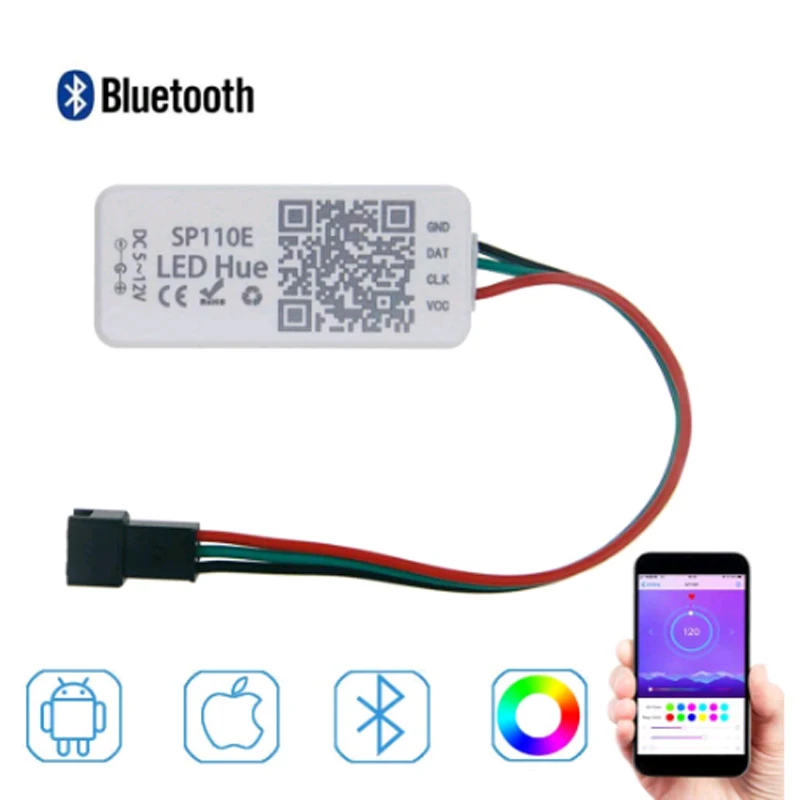 Пиксельный Контроллер освещения SP110E WS2811 WS2812B ws2812 Bluetooth диммер SK6812 RGB RGBW APA102 WS2801