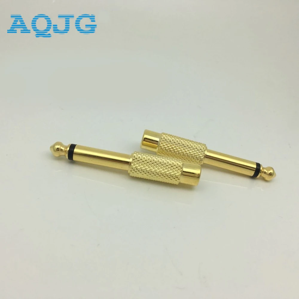 5 шт. золотой адаптер 6 35 мм разъем в Стандартный RCA конвертер адаптеры AQJG |