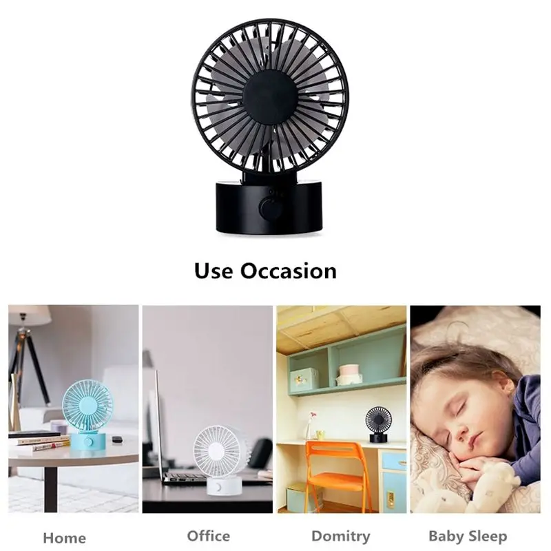 Мини вентилятор 2 скорости охлаждения регулируемый два двигателя USB настольный