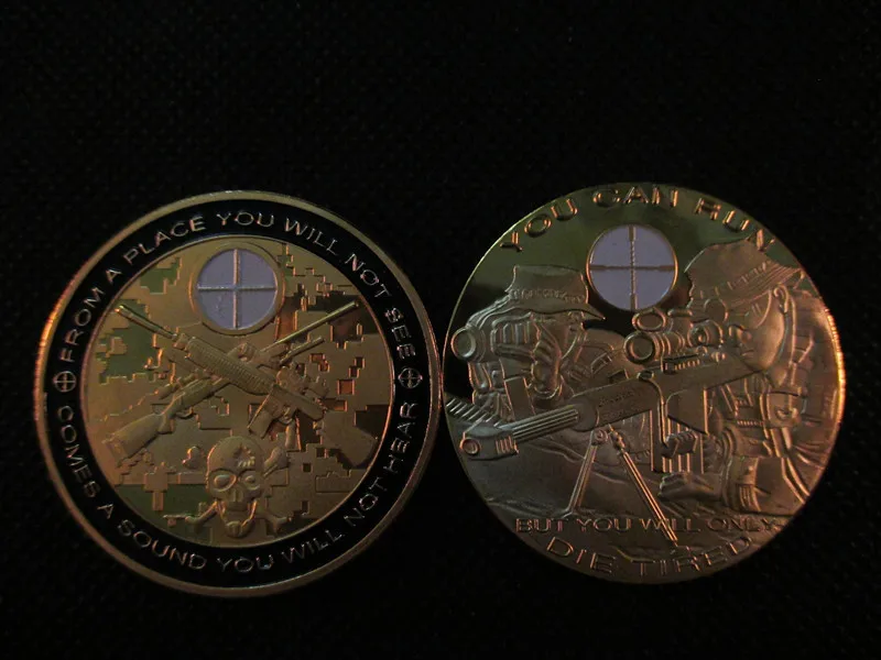 

Free Shipping 4pcs/lot,Sniper antique enamel Bronze challenge coin clear epoxy cut out with crosshairs