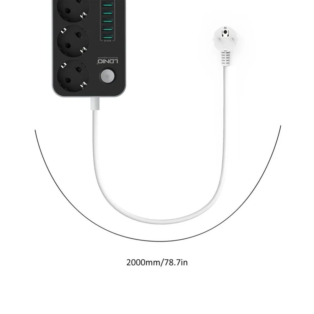 3 Outlets 6 USB Ports Electronic Power Strip Smart Home Socket Surge Protector Fast Charging Extension Patch Board EU | Обустройство